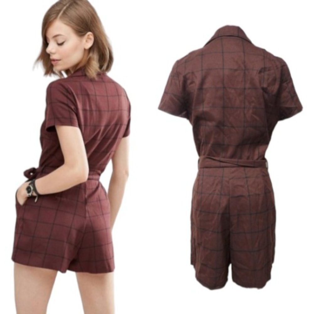 ASOS Grid Check Romper - Picture 5 of 5